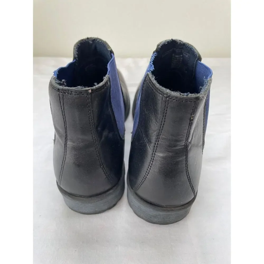 Dune London Black Leather Chelsea Boots, Men's Size 42